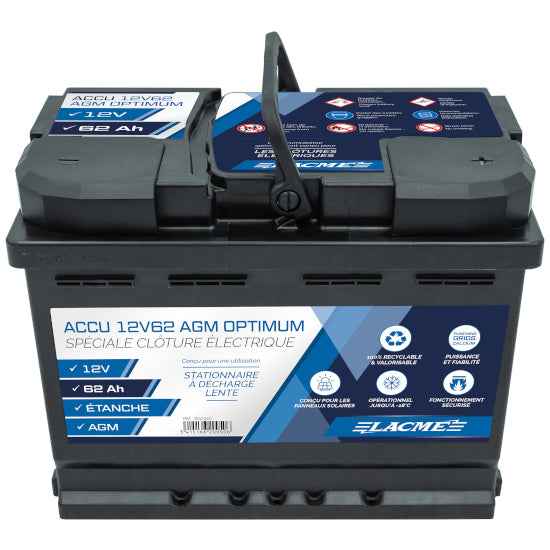 Akumulator do elektryzatora Lacme AGM 12V/ 62Ah OPTIMUM
