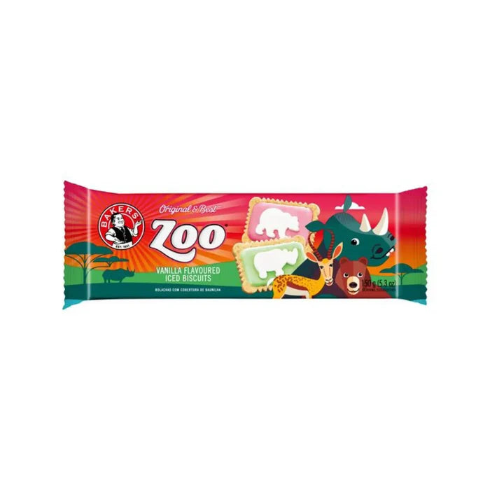 Bakers Zoo Vanilla Flavoured Iced Biscuits 150g