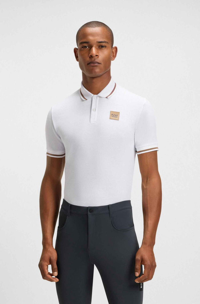 BOSS Equestrian Koszulka polo PAUL Polo Patch White SS 2026