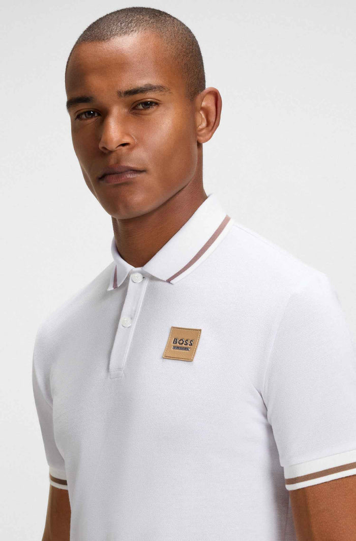 BOSS Equestrian Koszulka polo PAUL Polo Patch White SS 2026