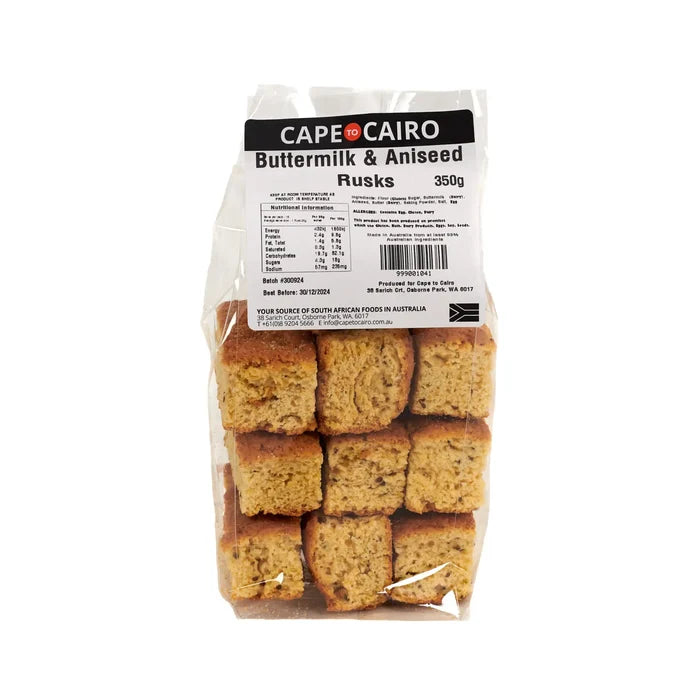 Cape to Cairo Rusks Buttermilk & Aniseed 350g