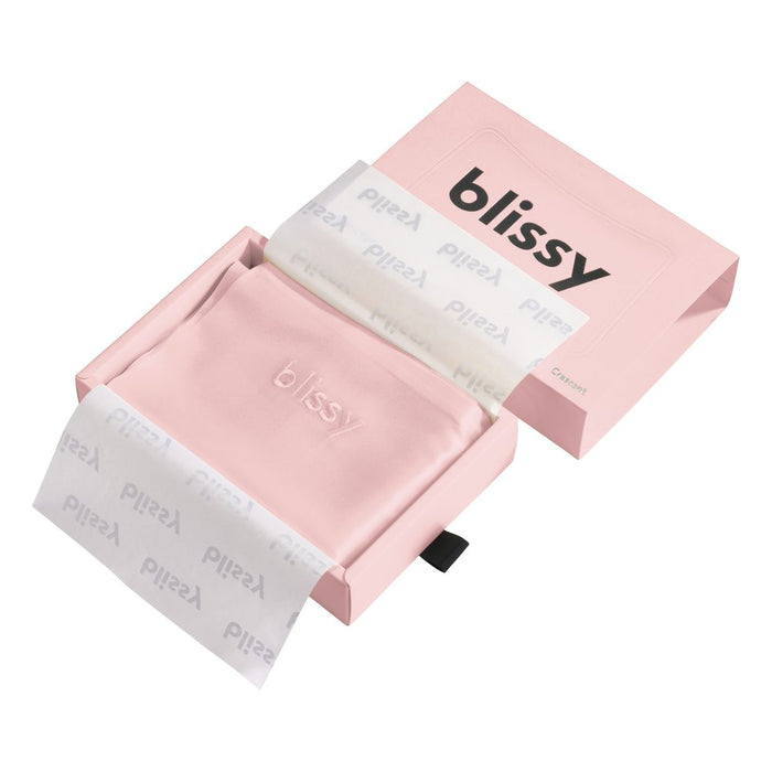 Blissy Pink Silk Crescent Pillowcase Detail – King