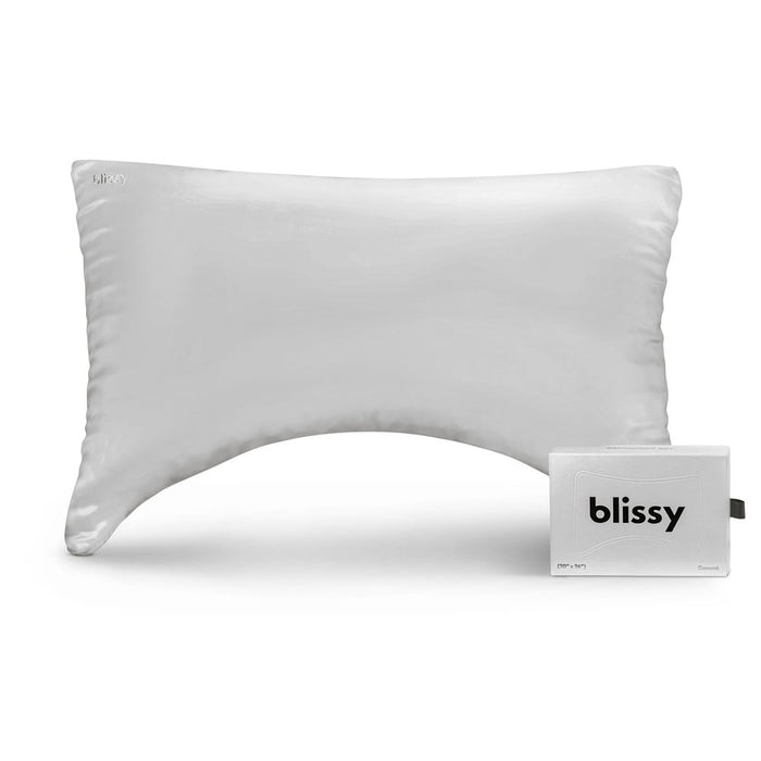 Silver Mulberry Silk Crescent Pillowcase – Blissy King