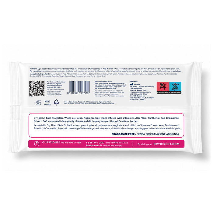 Dry Direct Skin Protection Extra Soft Cleansing Wipes (Unscented)