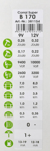 Elektryzator bateryjny Corral B 170 dla koni bydła i małych zwierząt 0,25 J