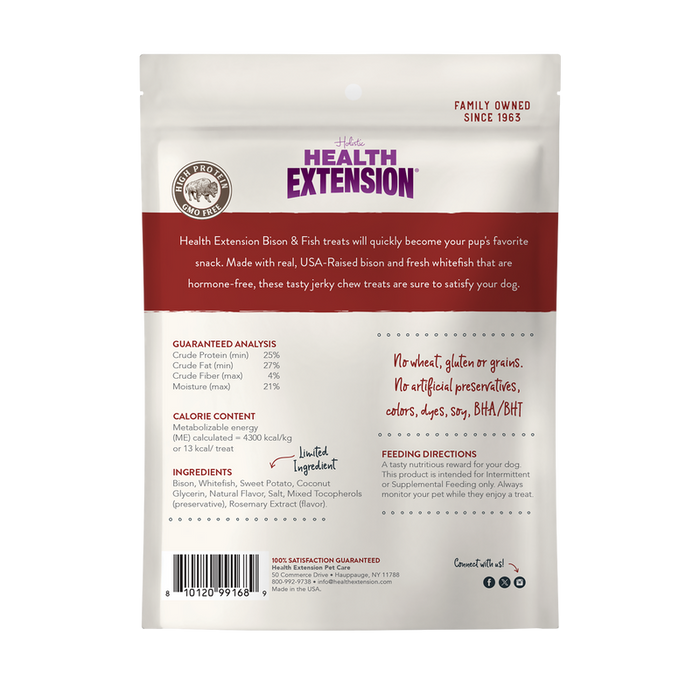 Health Extension Bison & Fish Jerky Dog Treats