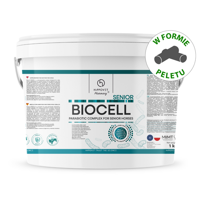 HippoVet Pharmacy Biocell Senior Pellet – kompleks parabiotyczno-prebiotyczny dla koni starszych 3 kg