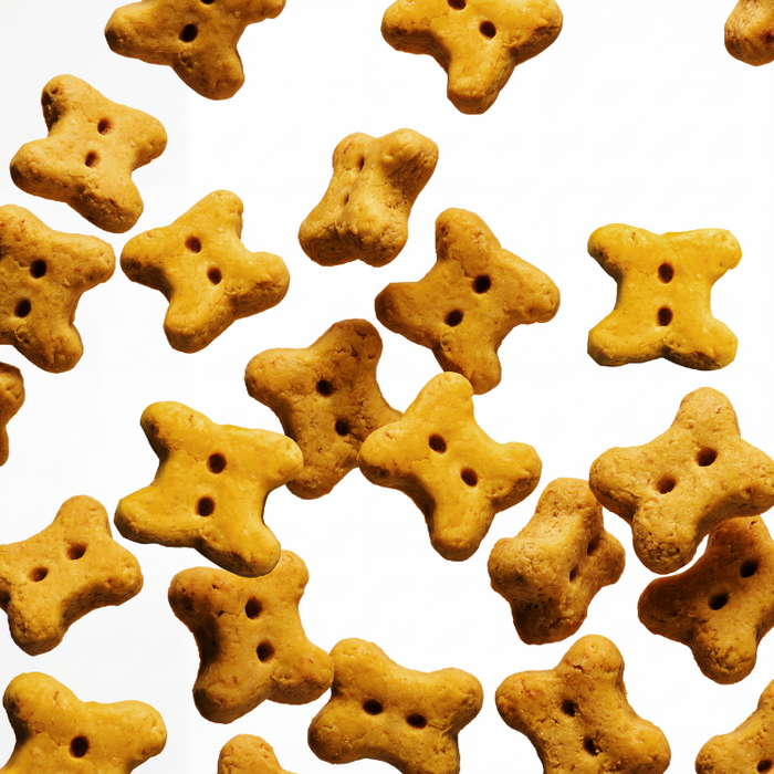 Imby Bed Time calming snacks for dogs, plant-based biscuits with chamomile and curcuma, supports relaxation and calm behaviour, helps soothe dogs and support joint health, natural bedtime treat for a peaceful night, highly palatable snack. | localization: EN