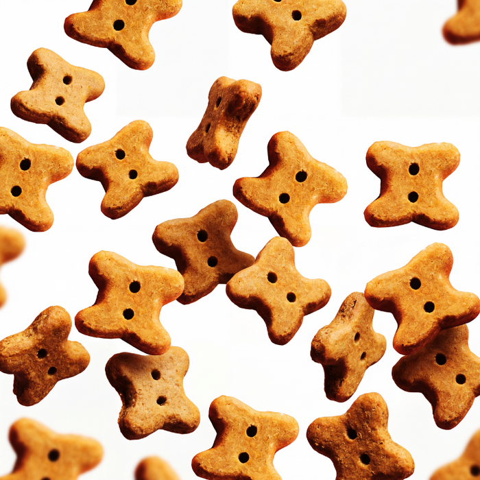 Imby Day Time dog snacks, insect-based biscuits for dogs, supports skin health and a shiny coat, enriched with natural ingredients like arctium, red clover and viola tricolor, helps stimulate circulation, sustainable and highly palatable snack for daily rewards. | localization: EN