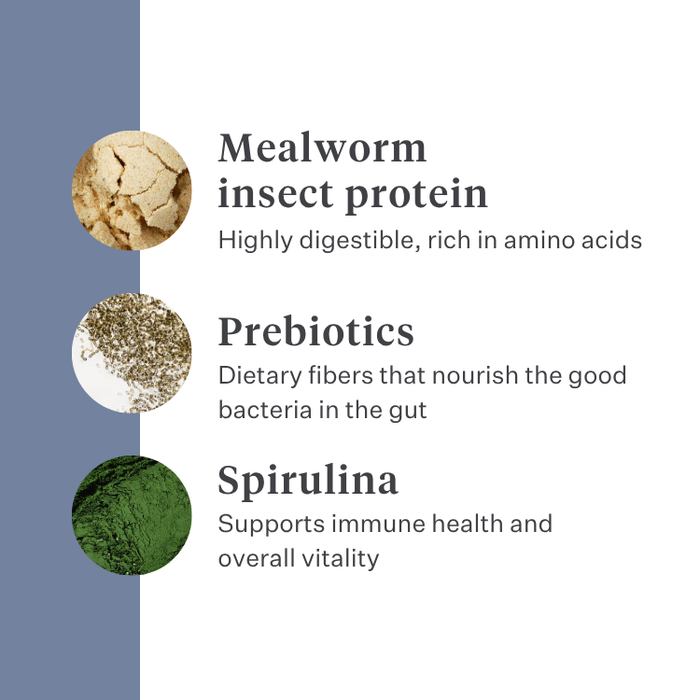 Imby Sensitive dog food, complete insect-based dry food for dogs with food allergies, supports digestion and skin health, grain-free with prebiotics and natural ingredients, vet-developed balanced formula, highly palatable kibble. | localization: EN
