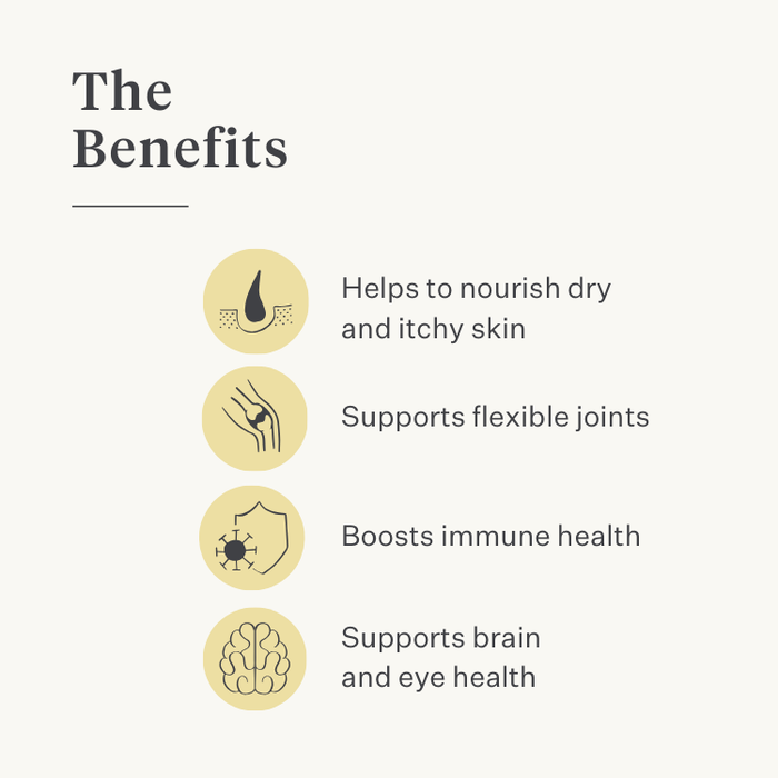 dog, puppy, salmon oil, omega-3, itchy skin, dry skin, joints, immunity, supplement, food supplement | localization: EN