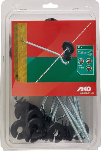 Izolator okrągły z długim trzpieniem 22 cm 15 szt AKO