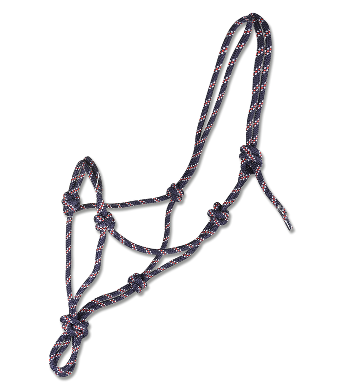 Kantar sznurkowy Waldhausen Knotted Halter Blue/White/Red