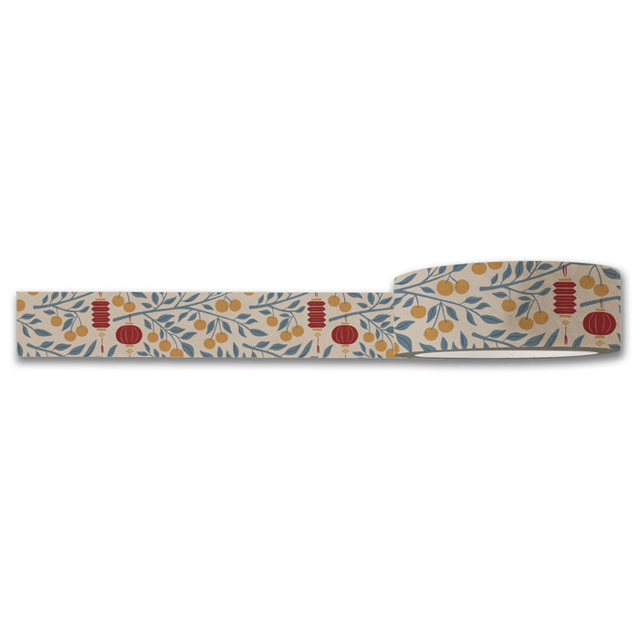 Lanterns Oranges Lunar New Year Washi Tape — Decorative Paper Tape for Planners, Journals, Scrapbooking & Crafts