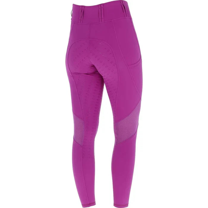 Legginsy jeździeckie z siateczką S/S 2026, dziecięce, light berry, Covalliero