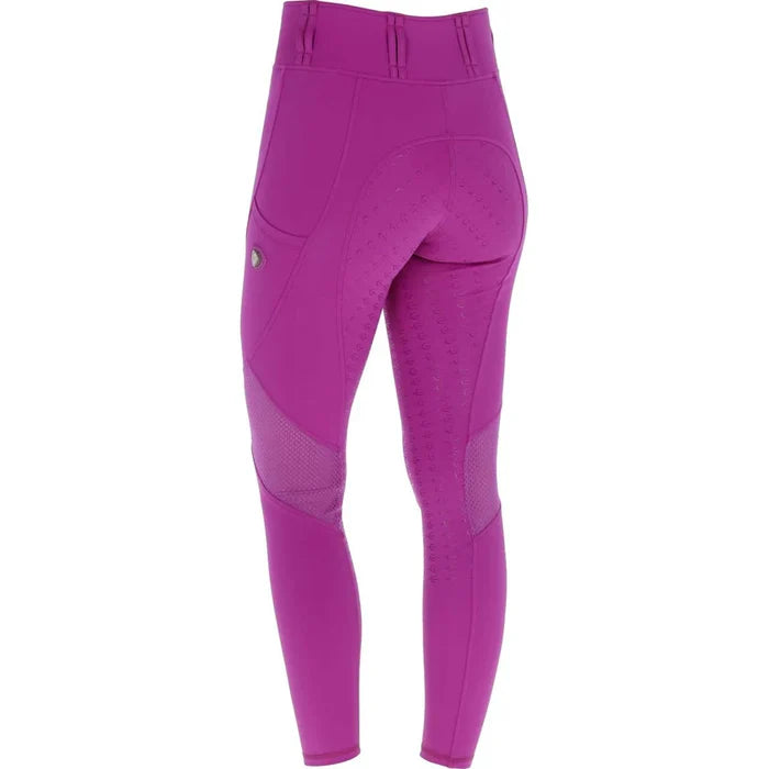 Legginsy jeździeckie z siateczką S/S 2026, dziecięce, light berry, Covalliero