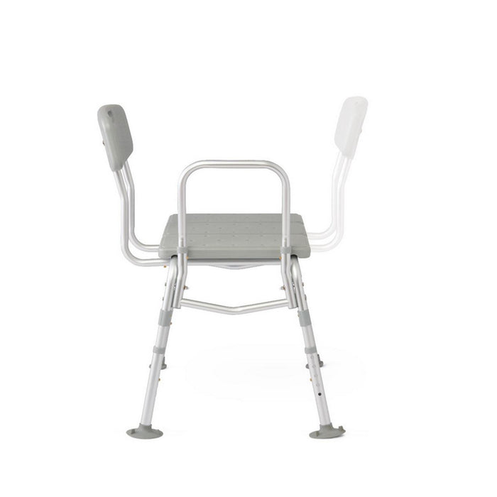 Medline Transfer Bench with Backrest and Pushbutton Height Adjustment