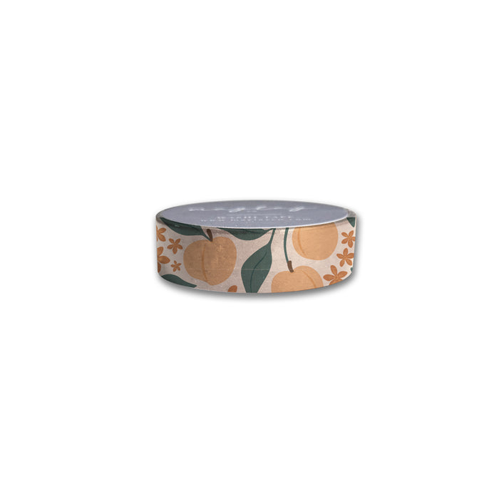 Peaches Florals Washi Tape — Decorative Paper Tape for Planners, Journals, Scrapbooking & Crafts