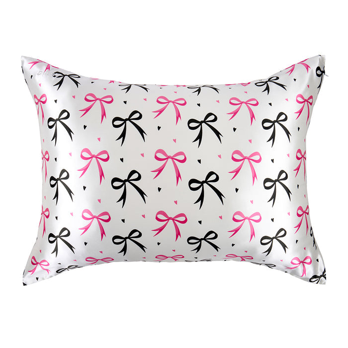 Blissy Queen Dancing Bows Pillowcase Lifestyle – Mulberry Silk