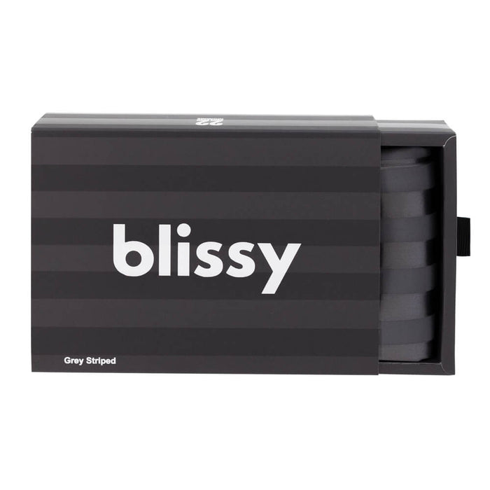 Queen Grey Striped Pillowcase – Blissy Premium Silk