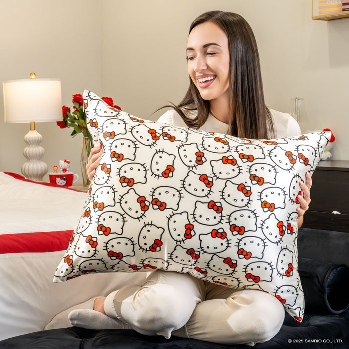 Blissy Hello Kitty- Queen Silk Pillowcase Detail –