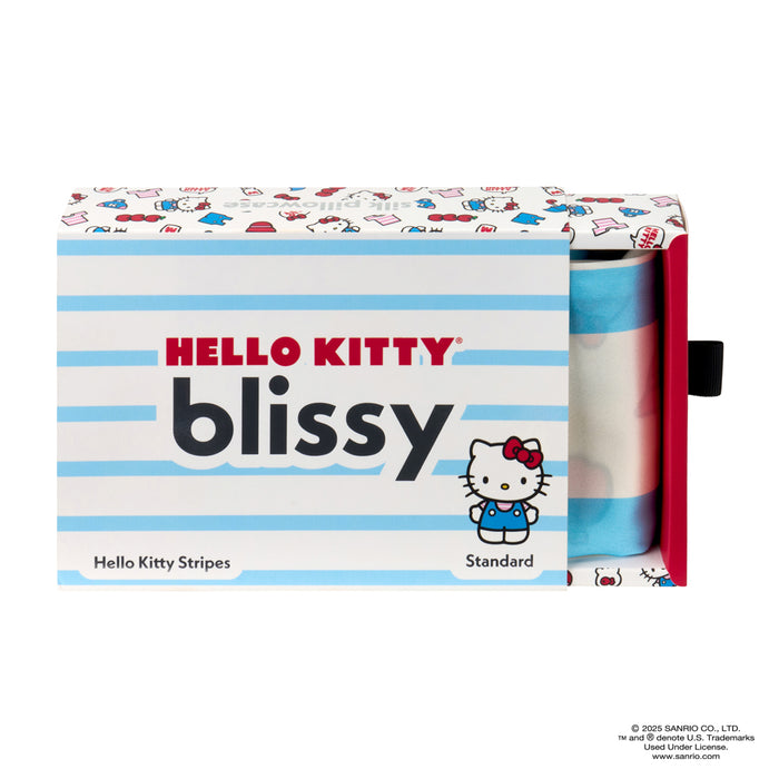 Blissy Hello Kitty Stripes Silk Pillowcase Detail – Queen