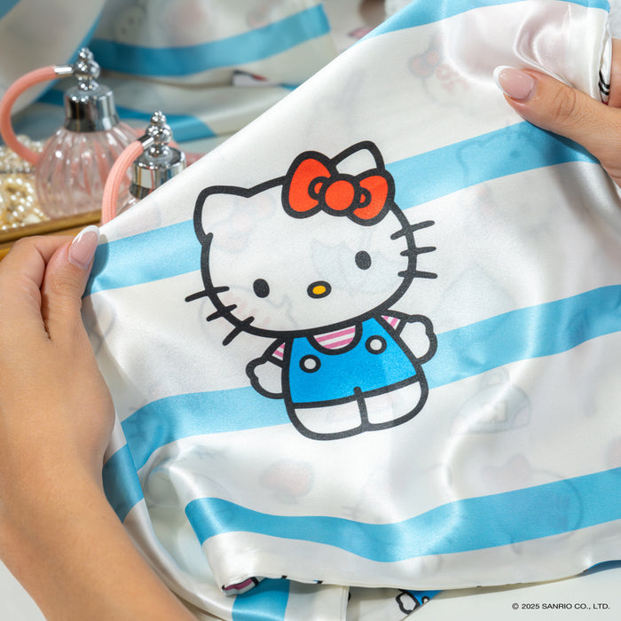 Blissy Hello Kitty Stripes Silk Pillowcase Detail – Queen