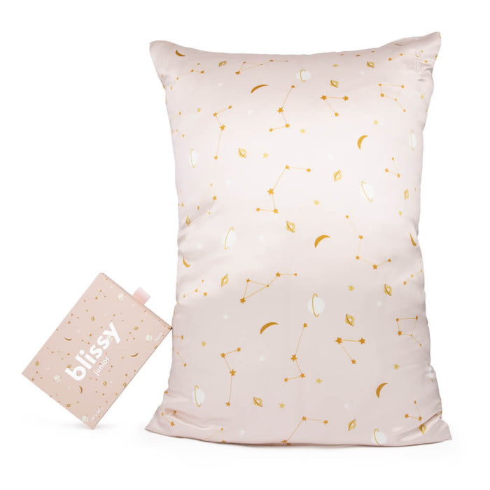 Pink Galaxy Pillowcase Close-Up – Blissy 22 Momme Silk