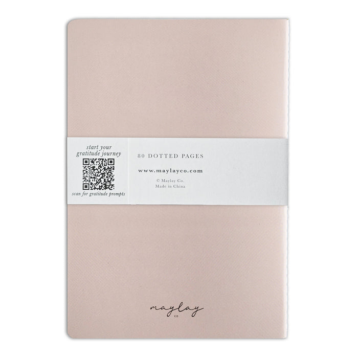 Pink "I Am Grateful" Jotter Notebook — Gold Foil with Dotted Grid Pages B6 Size