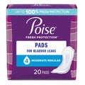 Poise Fresh Protection Bladder Control Pads Moderate Absorbency