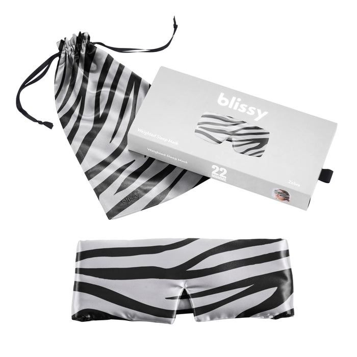 Sleep Mask - Zebra - Weighted